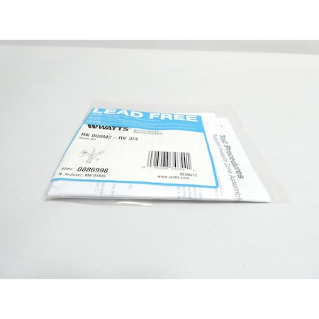 Watts RELIEF VALVE RUBBER REPAIR KIT VALVE PARTS AND ACCESSORY RK 009M2-RV 3/4